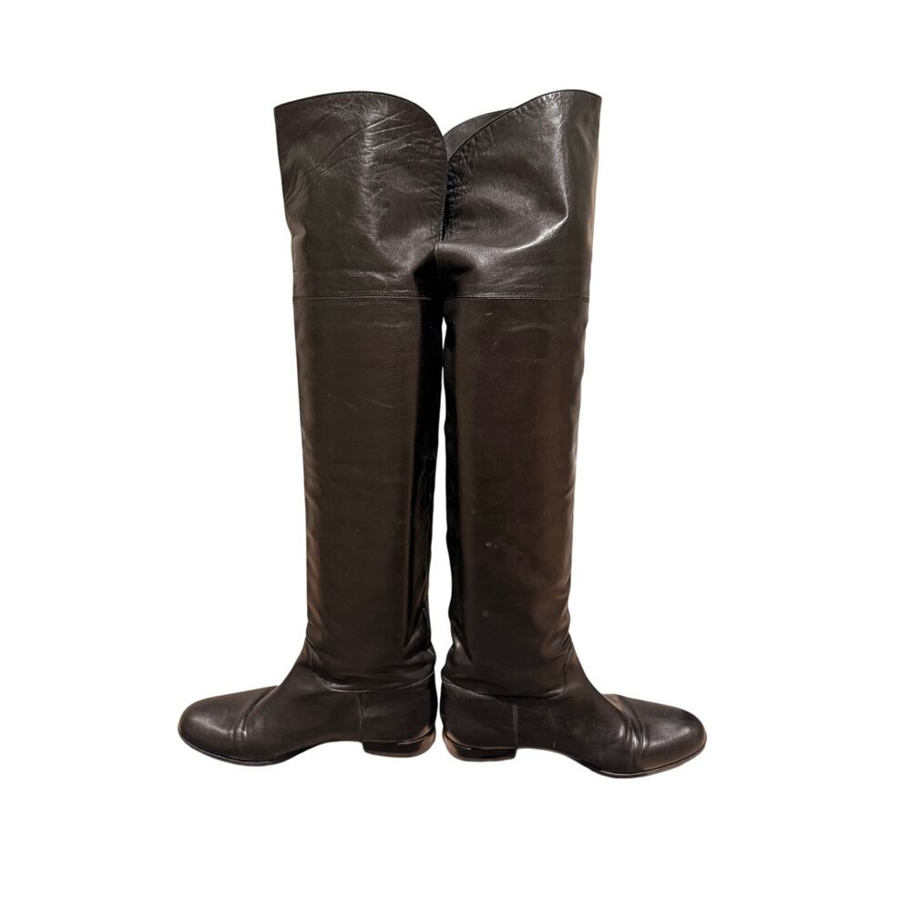 Sartore Paris Black Leather Over-the-Knee Riding Boots 40.5 - Picture 4 of 7